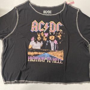 NEW AC/DC highway to hell cropped T-shirt